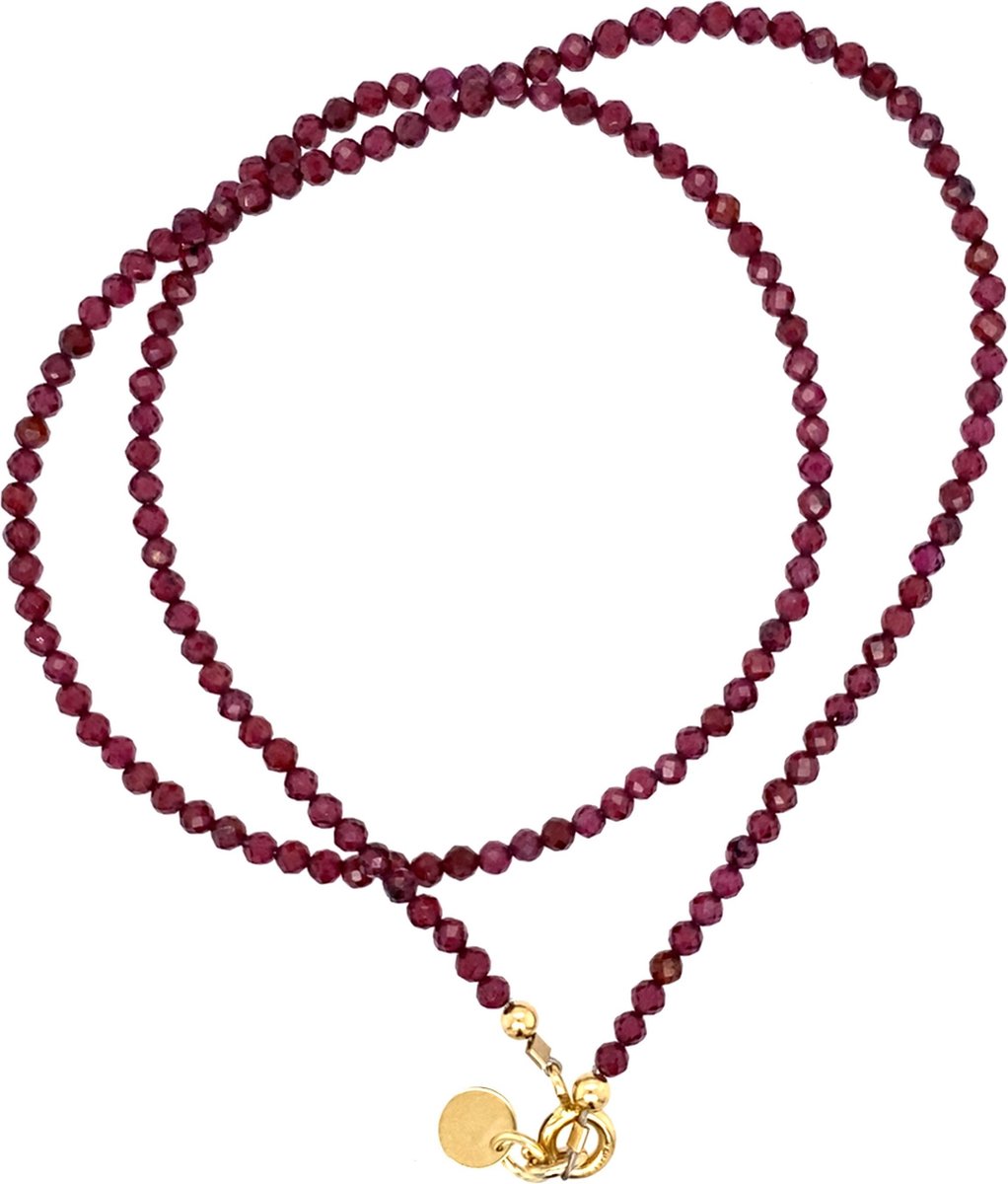 Pat's Jewels Ketting Dames- Granaat - Edelsteen - Natuursteen Ketting - Geboortesteen Januari