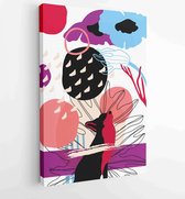 Canvas schilderij - Hand painted illustrations wall arts vector. Surface pattern design. 2 -    – 1843126810 - 115*75 Vertical
