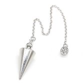 Pendel steen - Metalen slinger - Pendelen - Spiritueel - Metaal - Pendelsteen - Waarzeggerij - Spirituele schroef - Spits - Reiki - Chakra - Accessoires - Amethyst - Amulet - Zilver Kleur