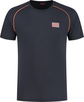 EA7 T-shirt - Mannen - donkerblauw/oranje