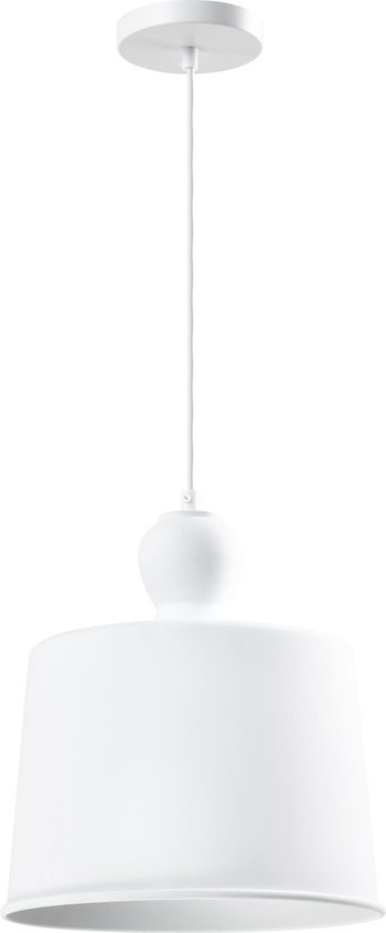QUVIO Hanglamp retro - Lampen - Plafondlamp - Verlichting - Verlichting plafondlampen - Keukenverlichting - Lamp - Vintage design - E27 fitting - Met 1 lichtpunt - Voor binnen - Aluminium - D 25 cm - Wit