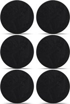 S&P Onderzetters voor glazen - Bloem patroon - Zwart - 6 stuks - Ø 10 cm
