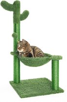 Krabpaal Cactus voor Katten - Krabplank - Kattenspeeltjes - Kattenspeelgoed Interactief - Krabpaal - Kattenpaal met Kattenmand