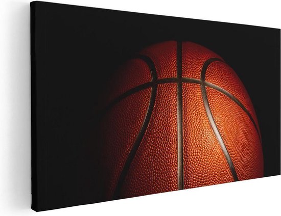 Artaza - Canvas Schilderij - Basketbal op een Zwarte Achtergrond - Foto Op Canvas - Canvas Print