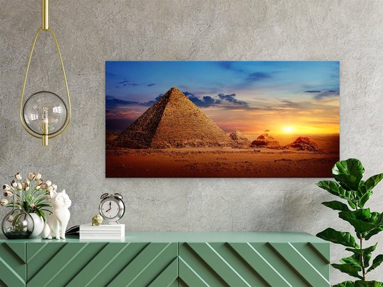 Artaza - Peinture sur toile - Pyramides égyptiennes dans le désert - 60x30 - Photo sur toile - Impression sur toile