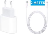 iPhone 13 oplaadstekker 20W USB-C Power oplader 2 Meter kabel Geschikt voor Apple iPhone 13 - Apple iPad - USB-C Apple Magsafe|Snellader iPhone 13 / 12 / 11 / iPad / 13 Pro Max / iPhone 13 Pr