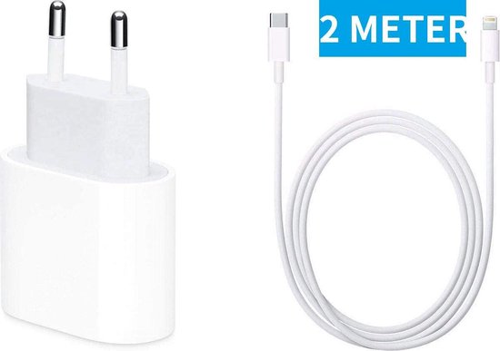 iPhone 13 oplaadstekker 20W USB-C Power oplader Meter kabel Geschikt voor Apple... bol.com