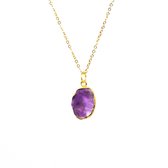 Lunar Wolff - Stone of Protection - Edelsteenketting - Amethyst - Gold Plated