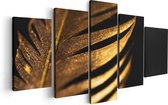 Artaza Canvas Schilderij Vijfluik Gouden Veer  - 100x50 - Foto Op Canvas - Canvas Print