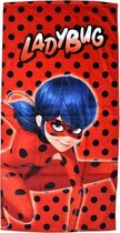 Ladybug strandlaken rood/zwart junior 70 x 140 cm