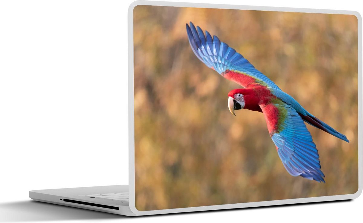 Afbeelding van product SleevesAndCases  Laptop sticker - 15.6 inch - Gekleurde papegaai met gespreide vleugels