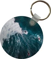 Sleutelhanger - Surf - Golf - Zee - Plastic - Rond - Uitdeelcadeautjes