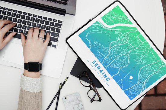 Housse ordinateur 13 pouces - Plan de la ville - Seraing - Blauw - België - Housse ordinateur