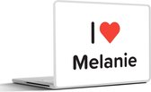 Laptop sticker - 10.1 inch - I love - Melanie - Meisje - 25x18cm - Laptopstickers - Laptop skin - Cover
