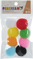 pompoms 3 cm textiel 8 stuks