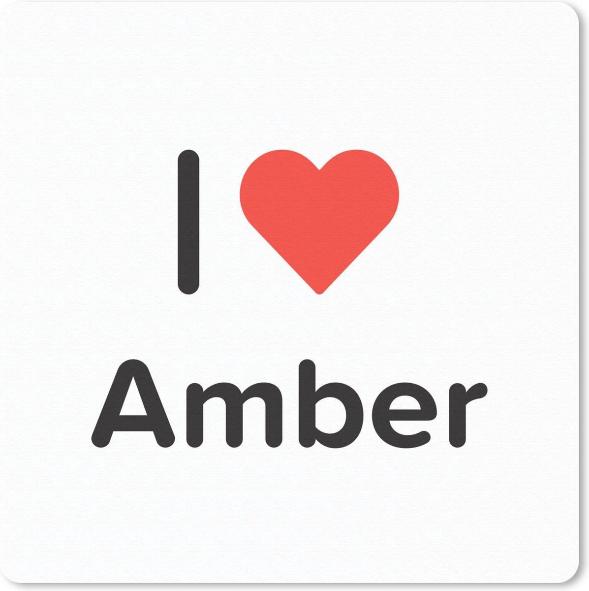 Muismat 30x30 cm - Mousepad I love - Amber - Meisje - Muismatten