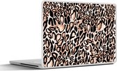 Laptop sticker - 15.6 inch - Panterprint - Bruin - Zwart - Vlekken - 36x27,5cm - Laptopstickers - Laptop skin - Cover