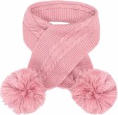 Soft Touch - Gebreide Sjaal met Pompoms - Dusty Pink - 0/24 mnd