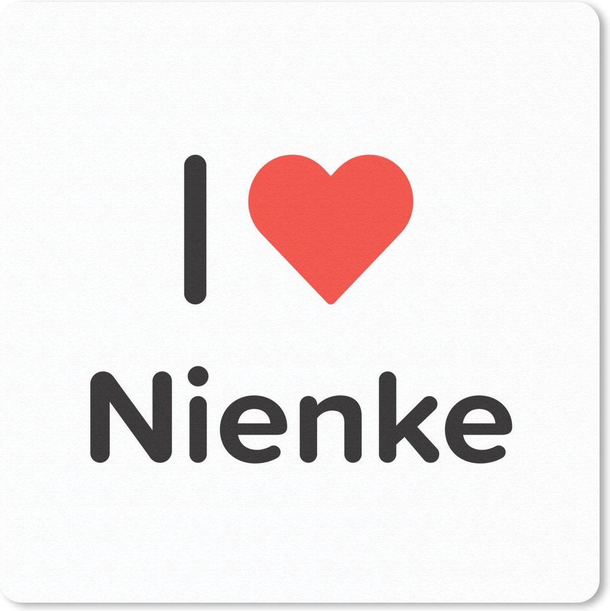 Muismat 20x20 cm - Mousepad I love - Nienke - Meisje - Muismatten