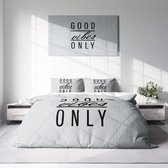 Nice Dreams - Dekbedovertrek - Good Vibes Grey - 2-persoons 200 x 220 cm