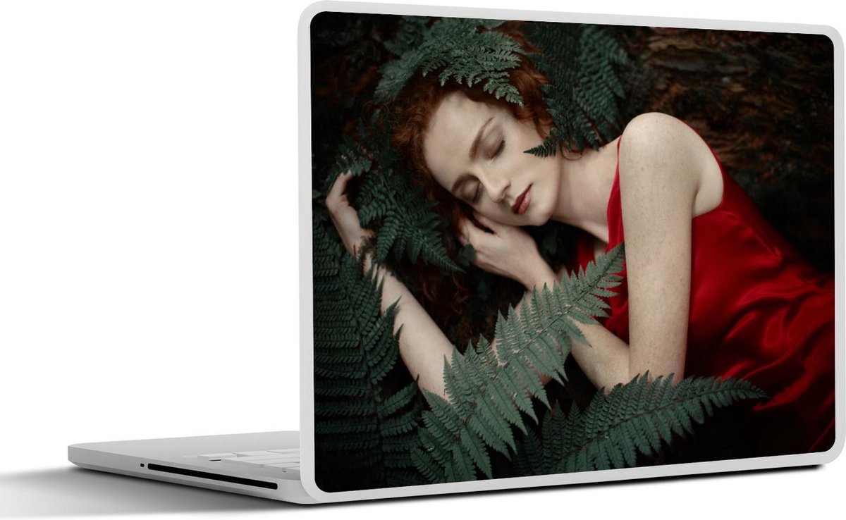 Afbeelding van product SleevesAndCases  Laptop sticker - 11.6 inch - Vrouw slaapt tussen de varens