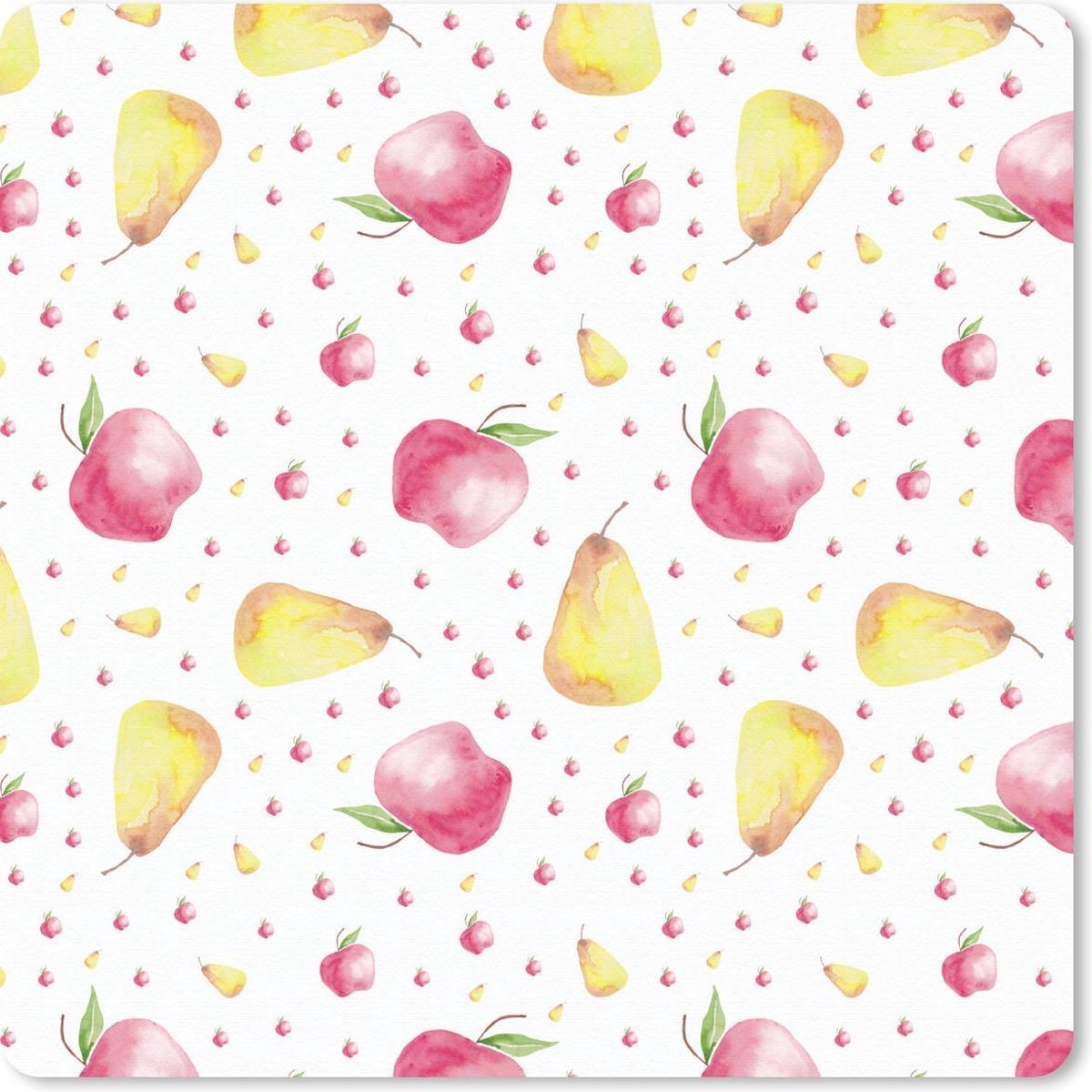 Muismat 30x30 cm - Mousepad Peren - Appels - Waterverf - Muismatten