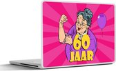 Laptop sticker - 10.1 inch - Verjaardag - Jubileum - 60 Jaar - 25x18cm - Laptopstickers - Laptop skin - Cover