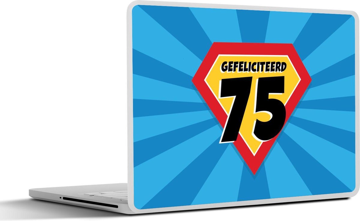 Laptop sticker - 10.1 inch - Jubileum - Superheld - 75 jaar - 25x18cm - Laptopstickers - Laptop skin - Cover