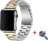 Luxe Metalen Armband Geschikt Voor Apple Watch Series 1/2/3/4/5/6//7/SE 38/40/41 mm Horloge Bandje - Geschikt Voor iWatch Schakel Polsband Strap RVS - Wristband Met Horlogeband Ink