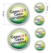 Geen 18 geen druppel sticker set 6 stuks.