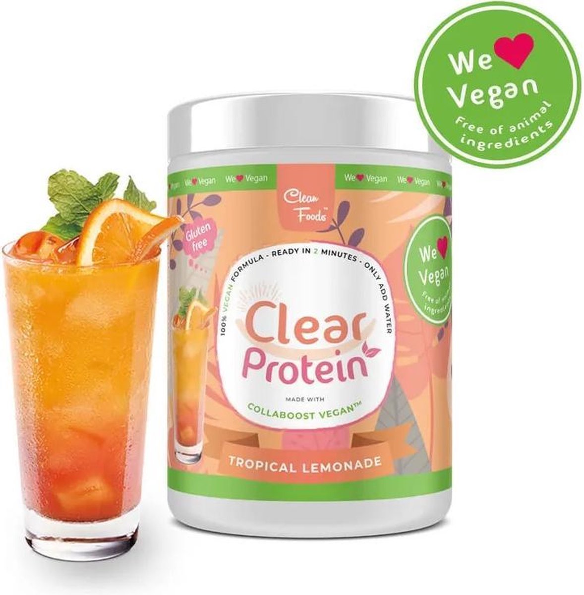 Goedkoopste Clean Foods | Clear Protein | Tropical Lemonade | 1 x 500 gram