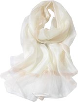 Sjaal Dames - Zijde Blend - Omslagdoek - Wit
