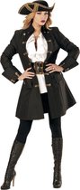 Widmann - Piraat & Viking Kostuum - Luxe Jas Vrouw Zeeschuimer - Zwart - Large - Carnavalskleding - Verkleedkleding