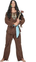 Wilbers - Indiaan Kostuum - Indiaan Waccamaw Luxe - Man - bruin - Maat 52 - Carnavalskleding - Verkleedkleding