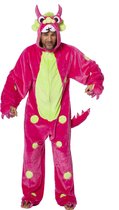 Wilbers & Wilbers - Monster & Griezel Kostuum - Razend Roze Monster - Man - Roze - Maat 40 - Halloween - Verkleedkleding