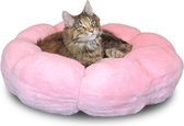 Max4You Kattenmand – Hondenmand – Hondenkussen – Kattenkussen – ⌀ 60 cm – Wasbaar – Antislip – Wit/Roze