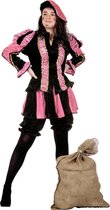 Piet Kostuum | Roze Gestreepte Piet Dames | Vrouw | Maat 42 | Sinterklaas | Verkleedkleding
