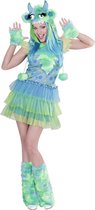 Monster & Griezel Kostuum | Groen Monster Meisje Ms Comic Strip | Vrouw | Large | Halloween | Verkleedkleding