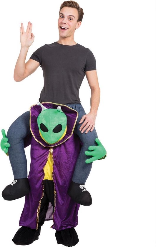 Bristol - Alien Kostuum - Op De Rug Van Een Spookachtige Alien - Man -  groen,paars -... | bol.com