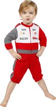 Wilbers & Wilbers - Formule 1 Kostuum - Baby Racer Formule Onesie - Jongen - Rood - Maat 74 - Carnavalskleding - Verkleedkleding