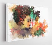 Canvas schilderij - Watercolor painting of beautiful girl  -     286963409 - 40*30 Horizontal