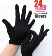 24 Stuks katoenen Handschoen – 24PCS Black Gloves 12 Pairs Soft 100% Cotton Gloves Coin Jewelry Silver Inspection Gloves Stretchable Lining Glove - Handschoenen Cotton Zwart Maat M