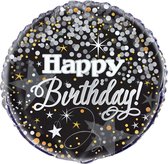 Folieballon ‘Happy Birthday’ Zilver -  45 Centimeter