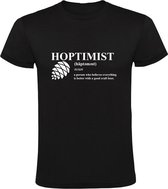 HOPTIMIST  | Heren T-shirt  | Zwart | Bier | Gebrouwen | Kroeg | Ambacht | Optimist | Cadeau