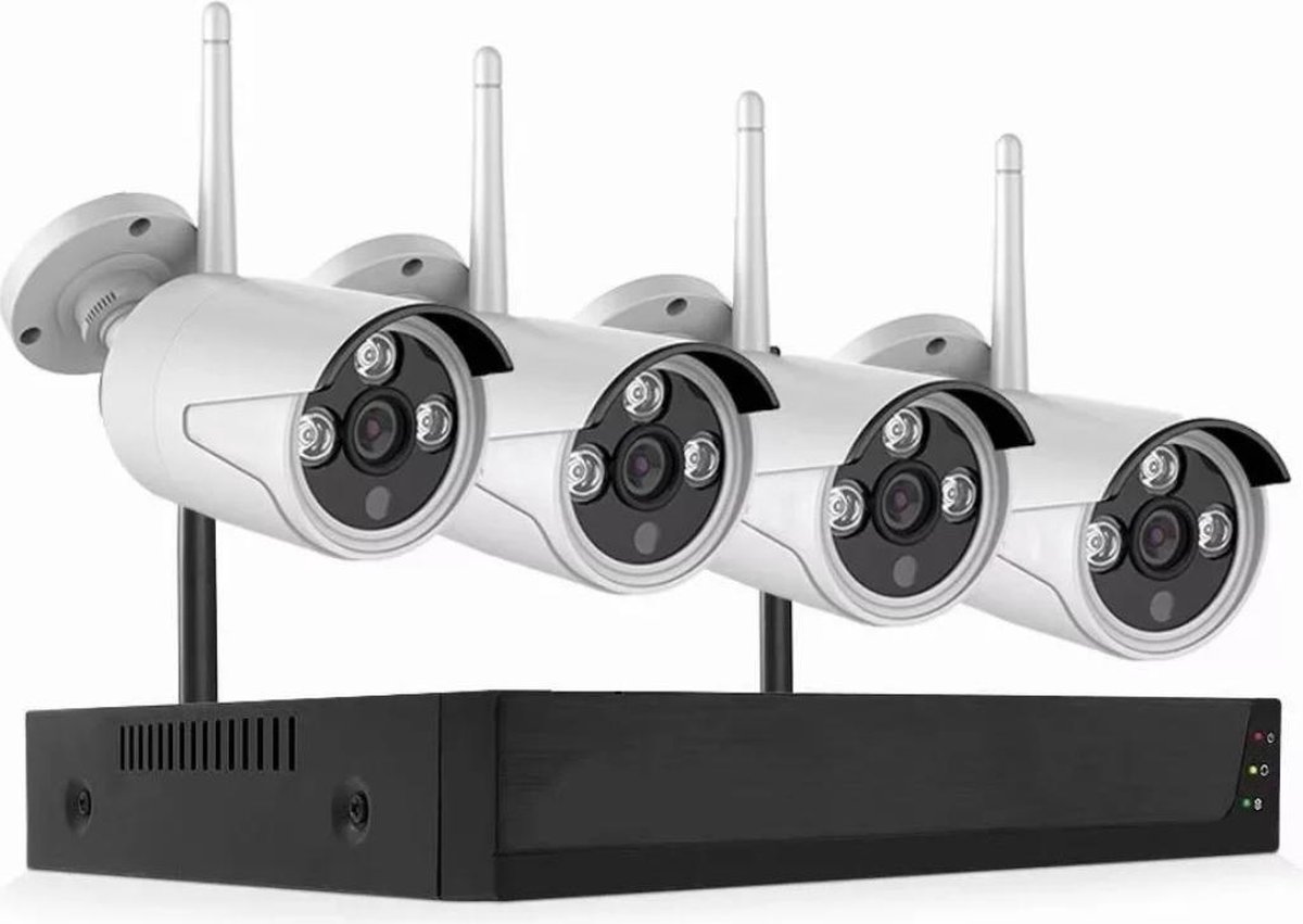 Beveiligingscamera set met 4 Cameras - Nachtzicht - Outdoor Buiten - Home Security Camera Systeem - Wifi Camera Set - - Motion Detector - Wifi verbinding