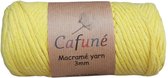 Cafuné Macramé garen - Enkel gedraaid - 3mm - Zacht geel - 90m - 250g - Uitkambaar - Gerecycled katoen