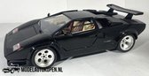 Lamborghini Countach 1988 (Zwart) (22cm) 1:18 Bburago + Showcase - Modelauto - Schaalmodel - Model auto - Miniatuurautos - Miniatuur auto