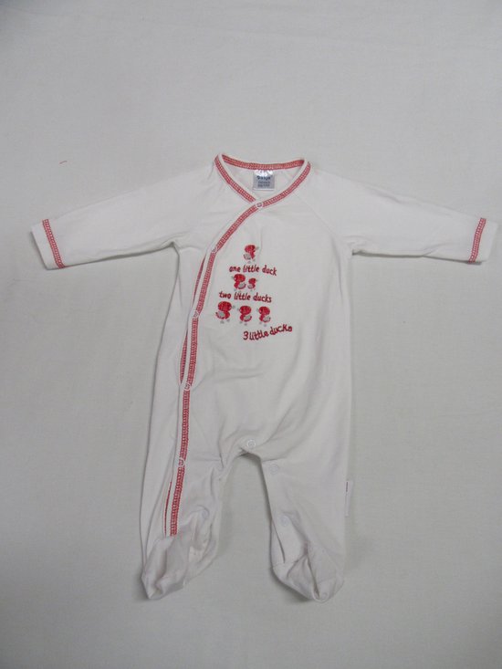 dirkje, pyjama, coton, union, blanc avec rouge, 0 mois 50