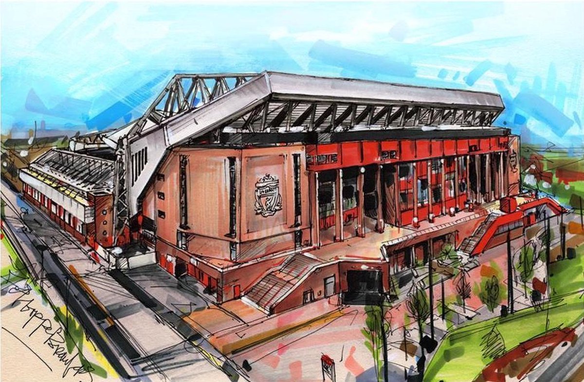 Passionforart.eu Anfield - Liverpool - Stadion - Poster - 40 x 30 cm Full colour