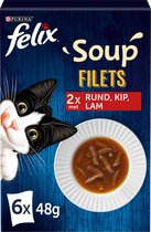 Felix Soup Filets Rund, Kip & Lam - Kattenvoer - 24 x 48g
